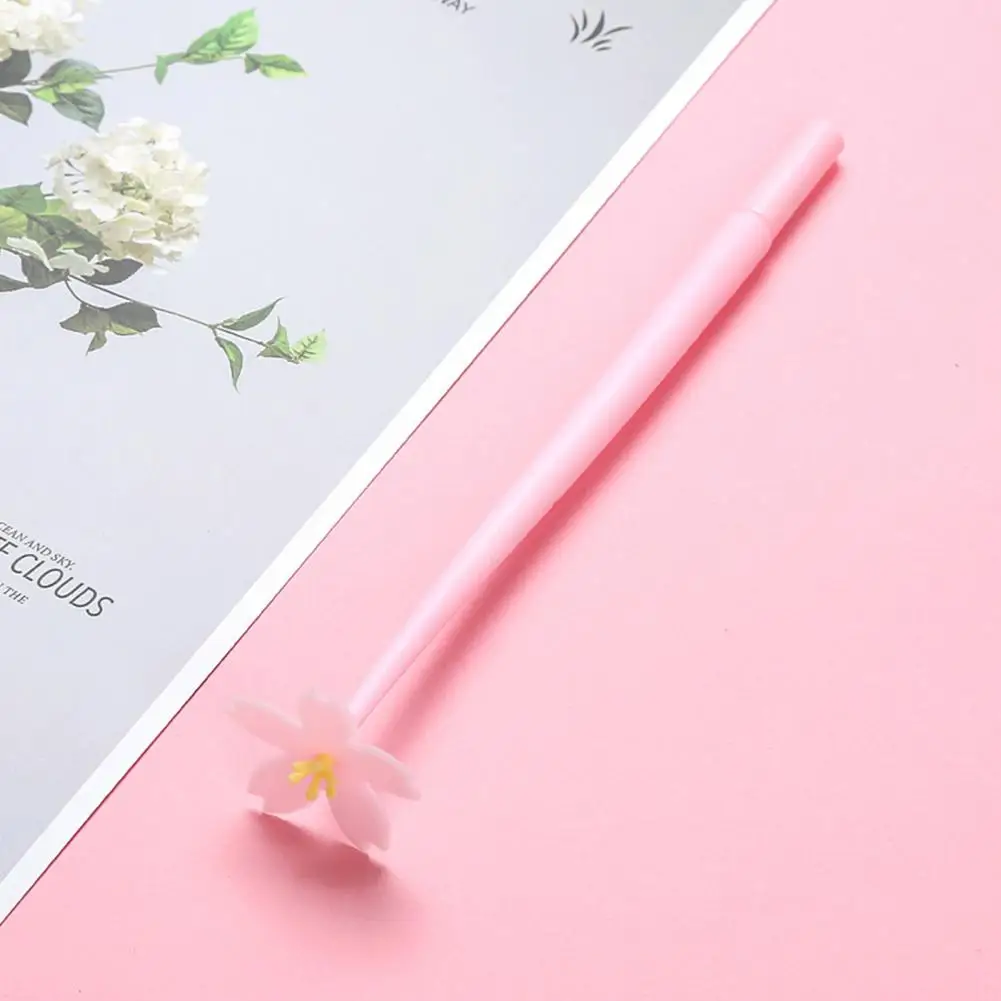 Smooth Writing Instrument Ergonomic Flower Shape Gel Pens for Quick-drying Smooth Writing Non-slip Office Supplies