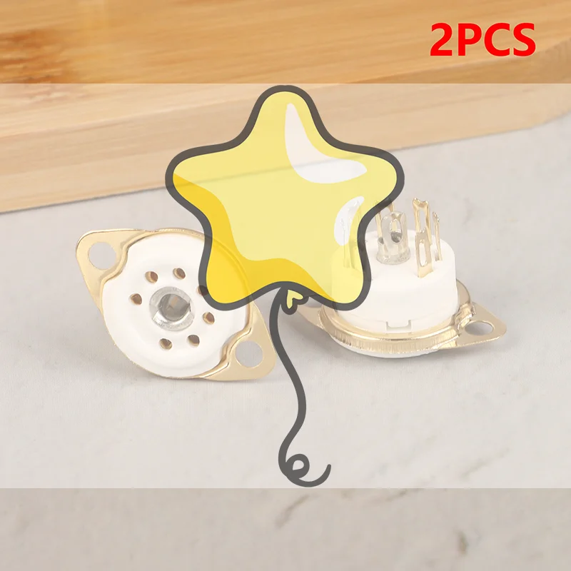 Base de válvula de enchufe de tubo de vacío de cerámica B7G de 7 pines, 2 uds., para 6Z4/EAA91/EC92, Etc. Soporte de chasis DIY para amplificador de audio vintage