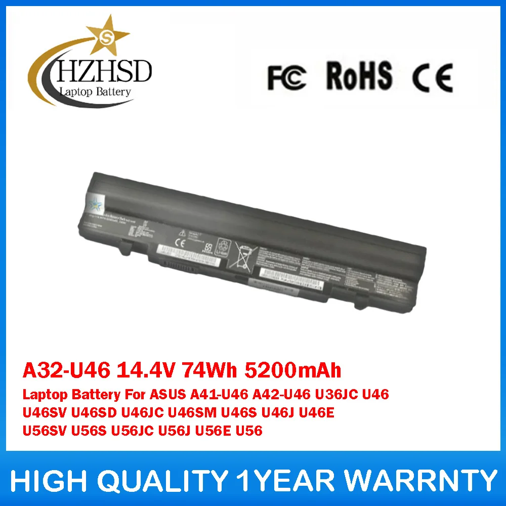 

A32-U46 14.4V 74Wh 5200mAh Laptop Battery For ASUS A41-U46 A42-U46 U36JC U46 U46SV U46SD U46JC U46SM U46S U46J U46E U56SV U56S
