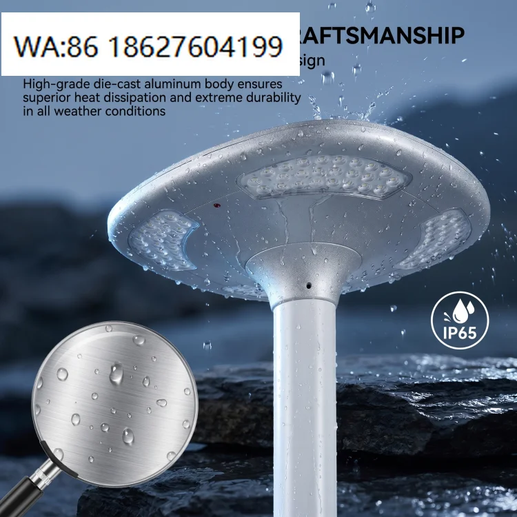 Lámpara Solar LED Integrada con Forma de OVNI, IP65 Impermeable, para Jardín, Patio, Entrada, Acera, Iluminación Exterior de Paisajes