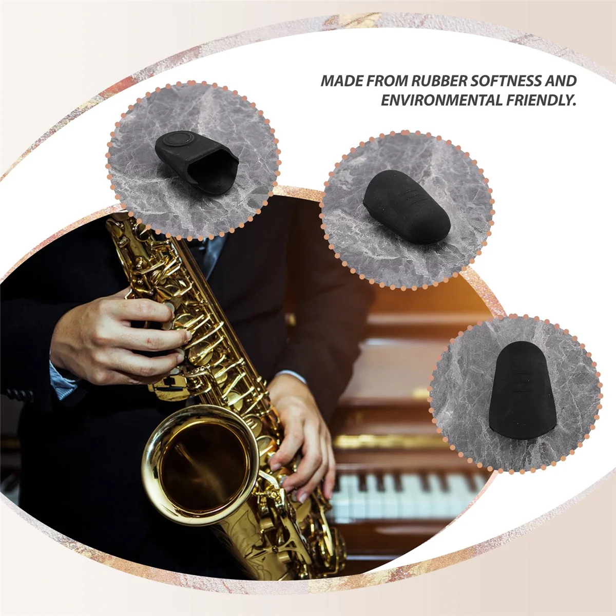 15Pcs Rubber Mouthpiece Cap Clip Ligature Protect Delicate Tip for Flute Clarinet Saxophone Sax Parts Accessories KXH