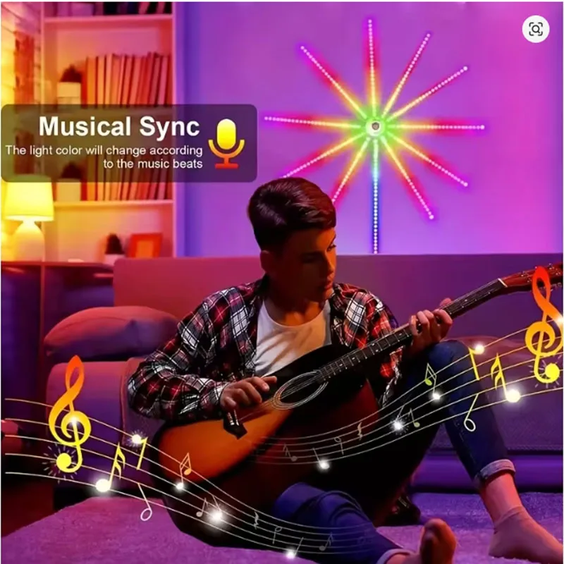 NEW Firework LED Strip Light USB Bluetooth App/Remote Control WS2812B Addressable Music Sync Light for Room Decor LED Firework