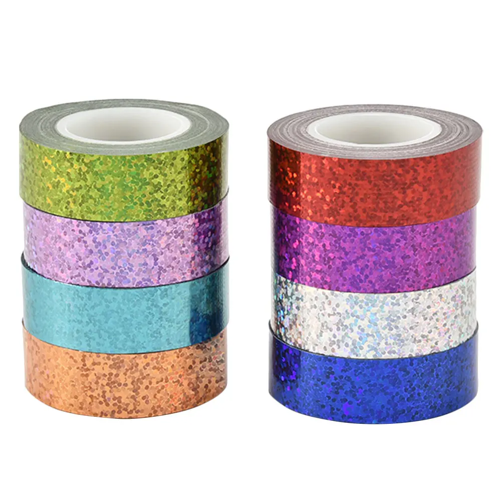 1 مجموعة الثلاثية الأبعاد شريط لاصق ذاتية اللصق متلألئ النهاية ل المجلات ألبوم صور الديكور المشاريع الحرفية بريق الشريط عدة #5