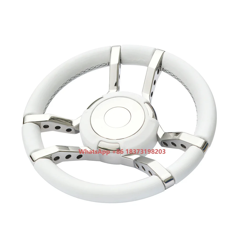 

New Marine Steering Wheel Yacht Leather Steering Rudder Stainless Steel Leather Steering Wheel Shape Creative
