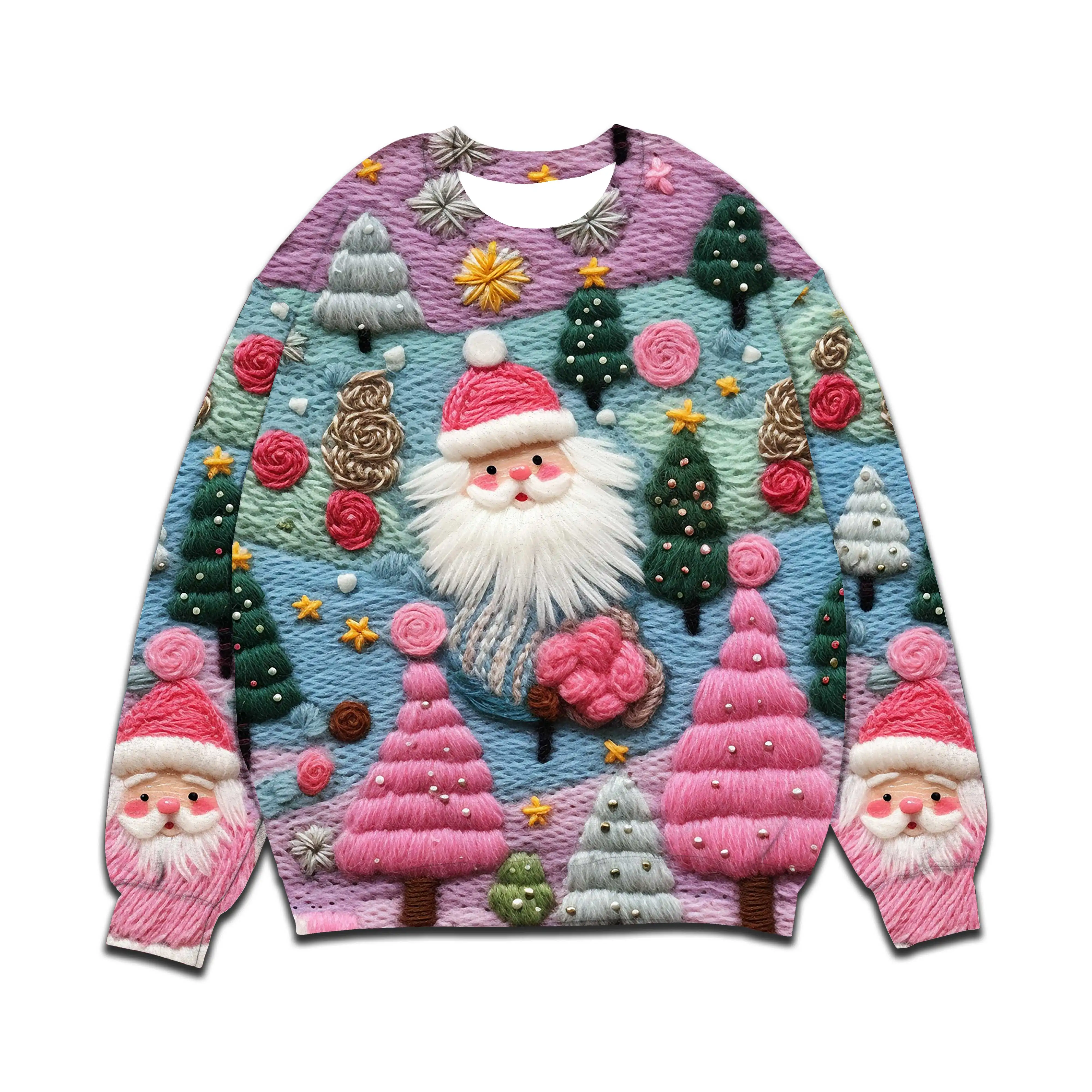Santa Claus Print Top Women\'s Fleece Hoodies Merry Christmas Clothes Woman Festival Gifts Autumn Winter Lady Warm Hoodie Tops