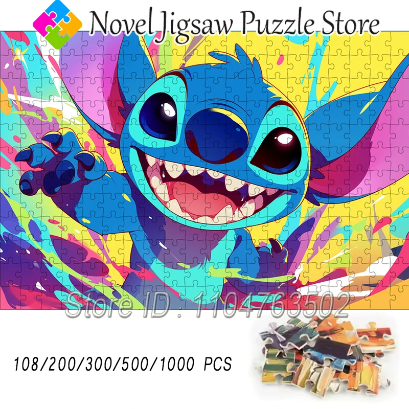 

Lilo & Stitch Jigsaw Puzzle Disney Disney Animated Film 108/200/300/500/1000 Pieces Puzzles Children Educational Handmade Toys