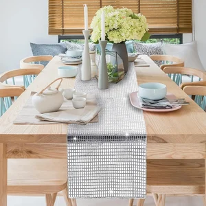 Glitzer -Pailletten -Disco -Tischläufer, Mirror Gold Folie, metallische Esstischdekoration, Hochzeitsfeier, Geburtstag, 33x180 cm 8 Hauptverkauf Gold Table Korridor - №5