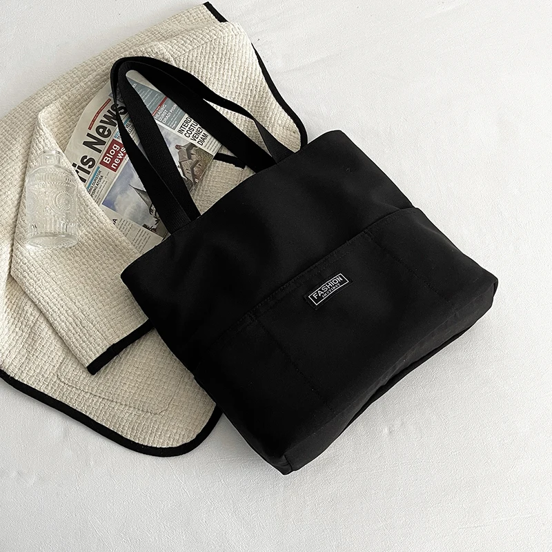 Women's Multi Pockets Canvas Big Size Handbag Female Male Teenager Student Environment-Friendly Leisure Shopping Bag