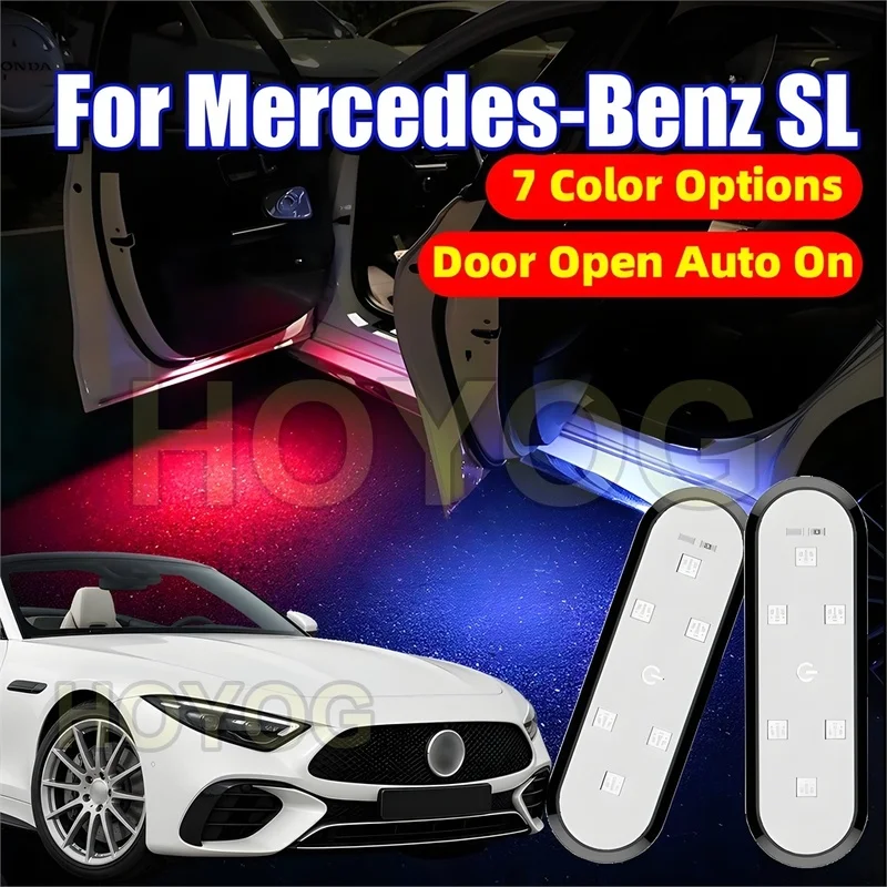 Fit for Mercedes-Benz SL 2021-2026 USB Rechargeable LED Car Door Light with an Infrared Sensor for Anti-Collision Warning