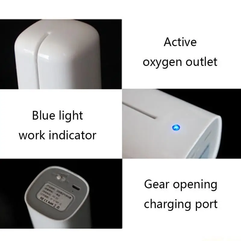 D0AB Refrigerator Deodorizer 2000MAH Portable Generator Air Purifier for Fridge and Freezer, Shoes, Closet and Car