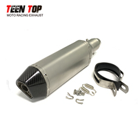 51mm Universal Silencer 370mm Motorbike Exhaust Muffler For Honda Hornet 600 GY6 CBR650R CB190R Forza300 CBR400 Silencieux Elbow