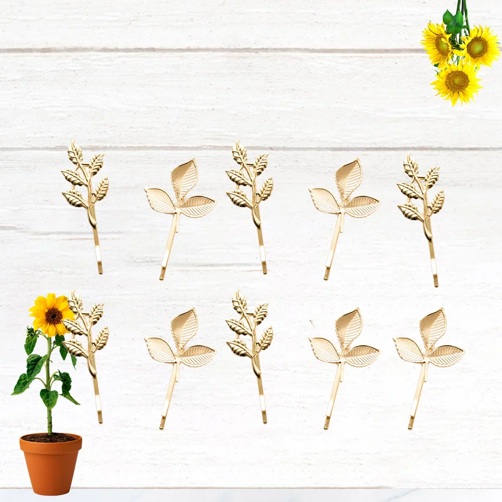 

10Pcs Alloy Leaf Shape Hair Clips Durable Hairpins Chic Barrette Accessories for Wedding Party Women Alloy Hairpin