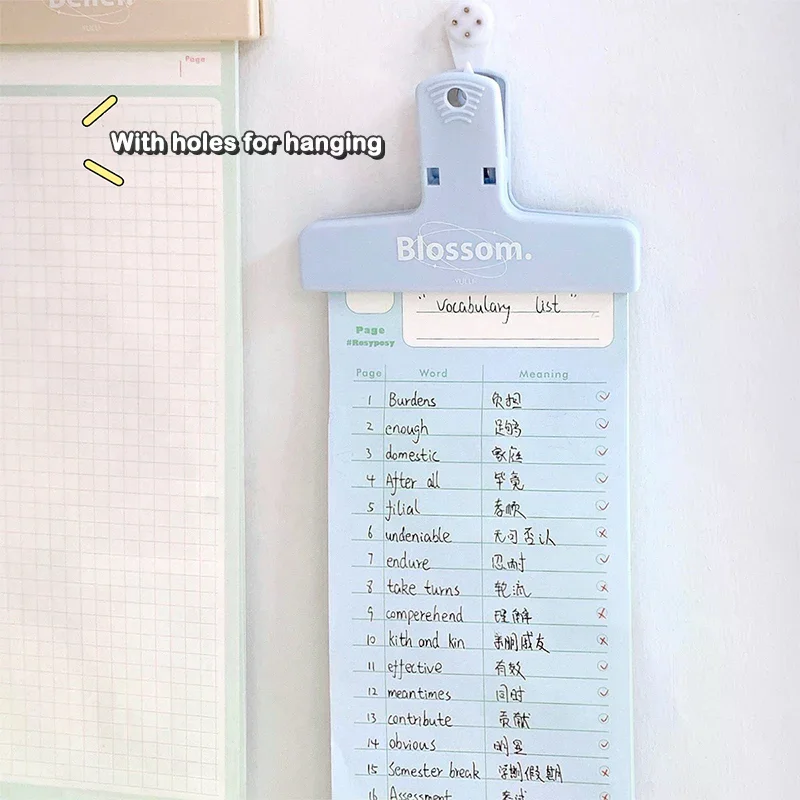 심플 스타일 다기능 자석 클립 메모 폴더 안티 컬링 아티팩트 행잉 홀 포함 학생용 문구류