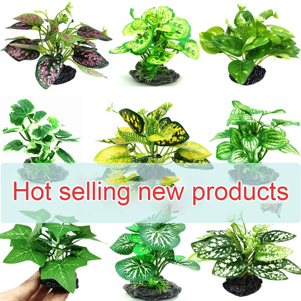 Reptile Plants Terrarium Decoration Artificial Plants Reptile Hide Reptile Tank Accessories For Lizard Snake Geckos Chameleon