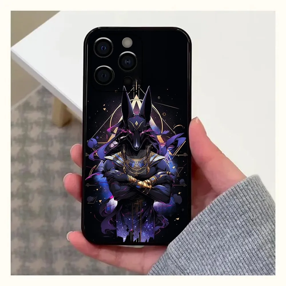 Anubis Ancient Egyptian God  Phone Case For Apple iPhone 15,14,13,12,11,Pro,X,XS,Max,XR,Plus,Mini Soft Black Cover