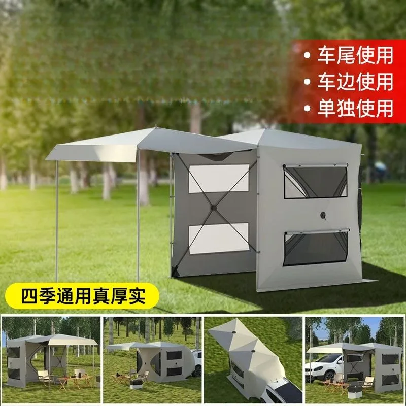Rear tent, quick opening connection by the side of the car, free self-driving tour, awning extension tent