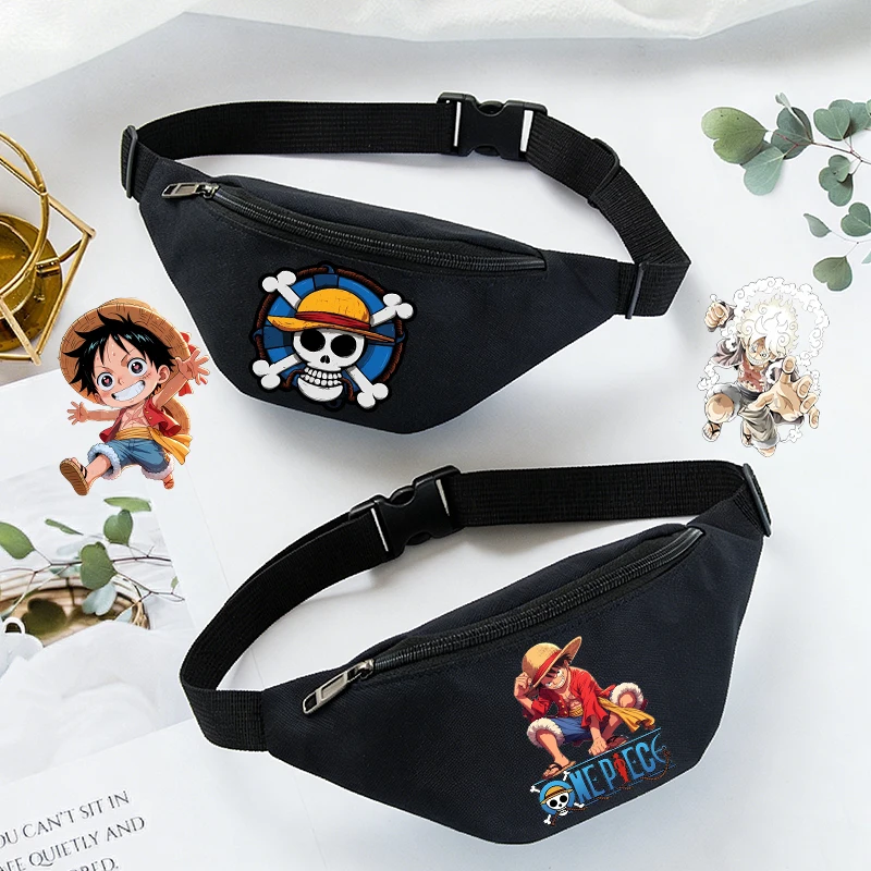 

Ones Piece Anime Boy Outdoor Sport Waist Bag Man Cute Luffyy Game Role Zipper Phone Canvas Belt Fanny Packet Kids Crossbody Case
