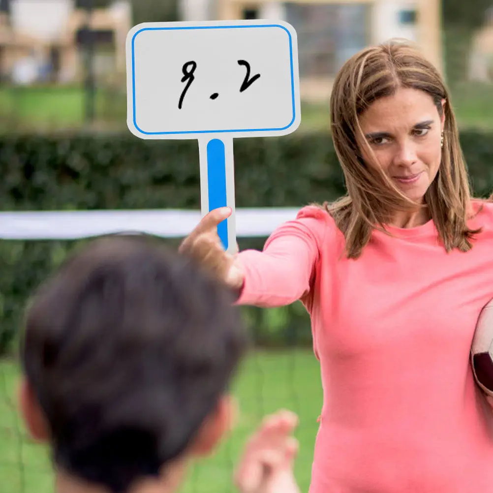 3Pcs White Single Side Scoreboards Handheld Blank Writable Boards Multipurpose Voting Scoring for Judges Auction Reusable Dry