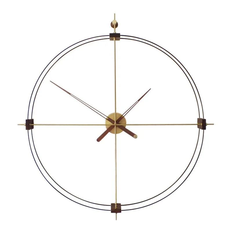 

Living room fashionable personality minimalist silent light luxury simple three-bar double-circle atmospheric clock