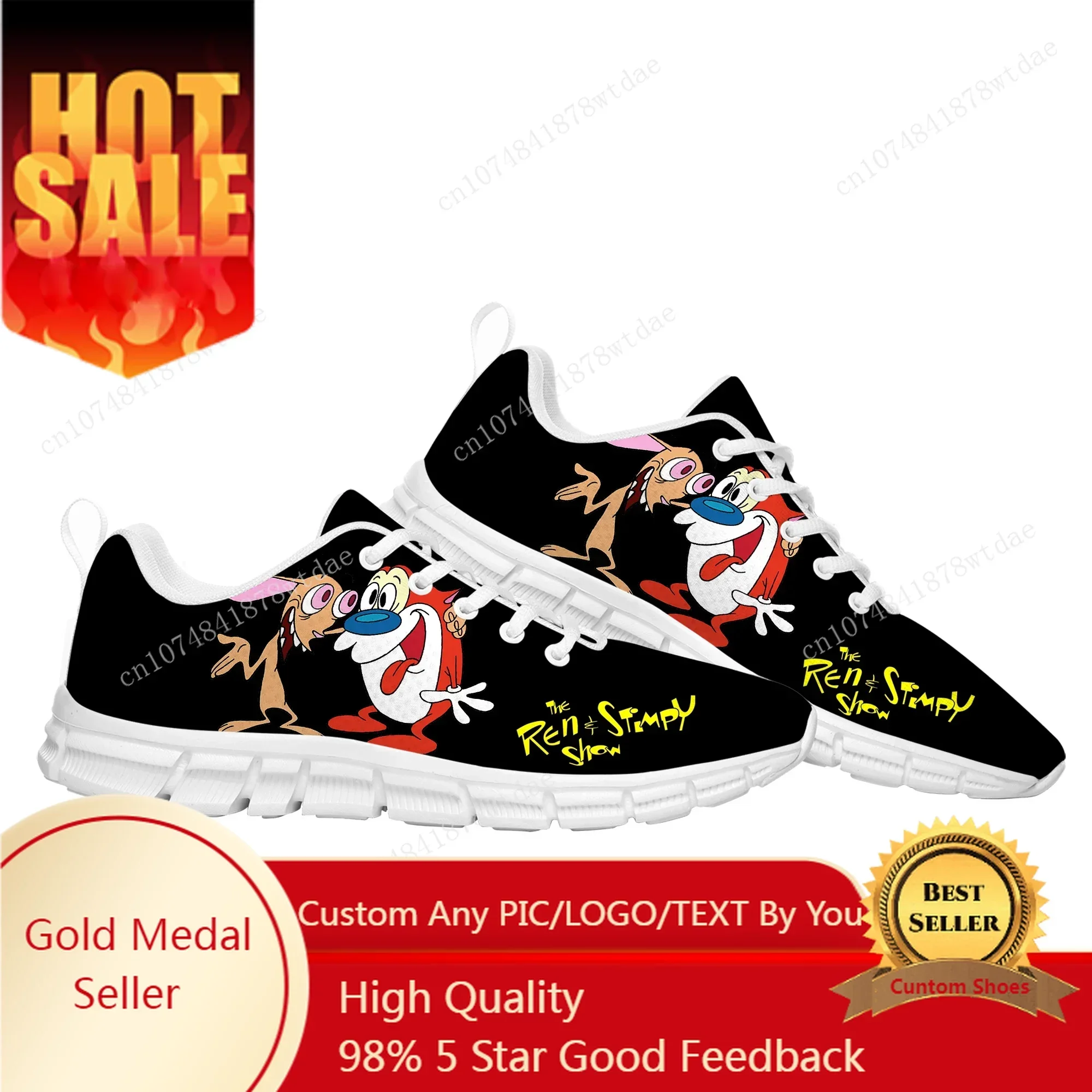 

Anime Cartoon Stimpy Manga Comic Ren Sports Shoes High Quality Mens Womens Teenager Children Sneaker Custom Made Couple Shoes