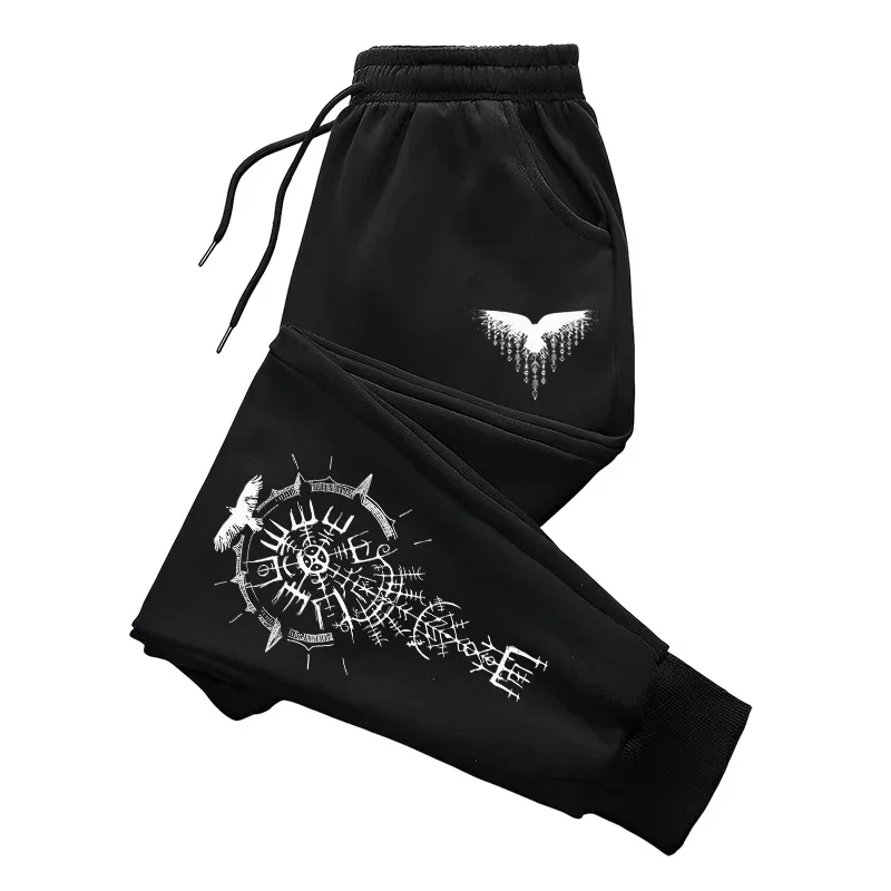 

Autumn Winter Men Casual Pants Comfort Joggers Sporty Sweatpants Outdoor Raven Runes Design 2025 New Fashion Trend