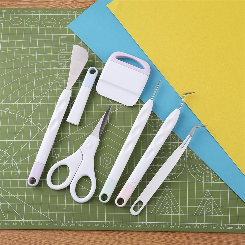 6 stks/set Craft Vinyl Wieden Gereedschap Set Plakboek DIY Silhouet Relief Carving Tool Kit Voor Cricut Maker Silhouetten Handgereedschap