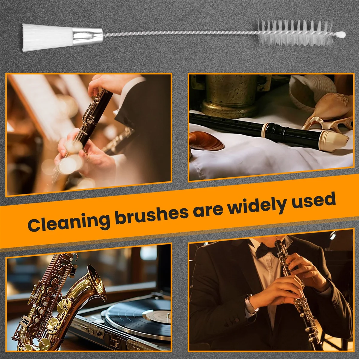 

【Найвичайшая цена!】2-сторонняя щетка для чистки кларнета, гобоя, саксофона, флейты