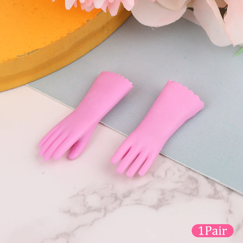 1Pair Dollhouse Miniature Gloves Baking Gloves Laundry Mitts Model Decor Kid Pretend Play Toy Doll House Accessories