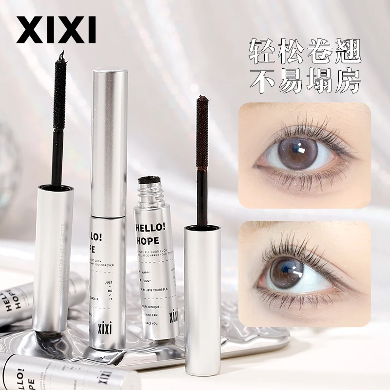 Small Silver Tube Mascara Waterproof 3D Silk Fiber Curling Volume Lashes Thick Lengthening Nourish Eyelash Extension Eye Black