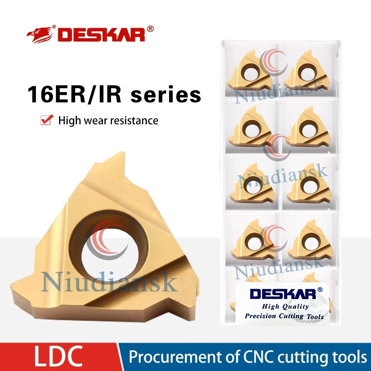 

16ER/IR Series 16ER/IR 0.5/1.0/1.25/1.75/2.0/2.5/3.5ISO LDC DESKAR Numerical Control Lathe Internal And External Thread Inserts