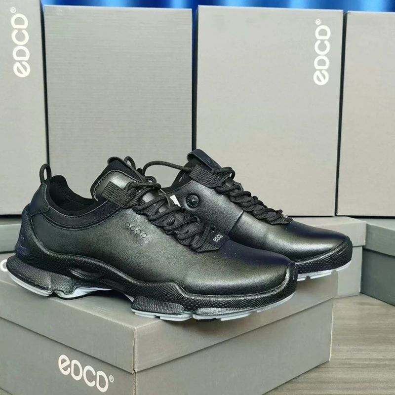 Men\'s Genuine Leather Sneakers, Comfortable, Breathable, Anti-Slip, Outdoor Sports, Running, Golf Shoes, High Quality