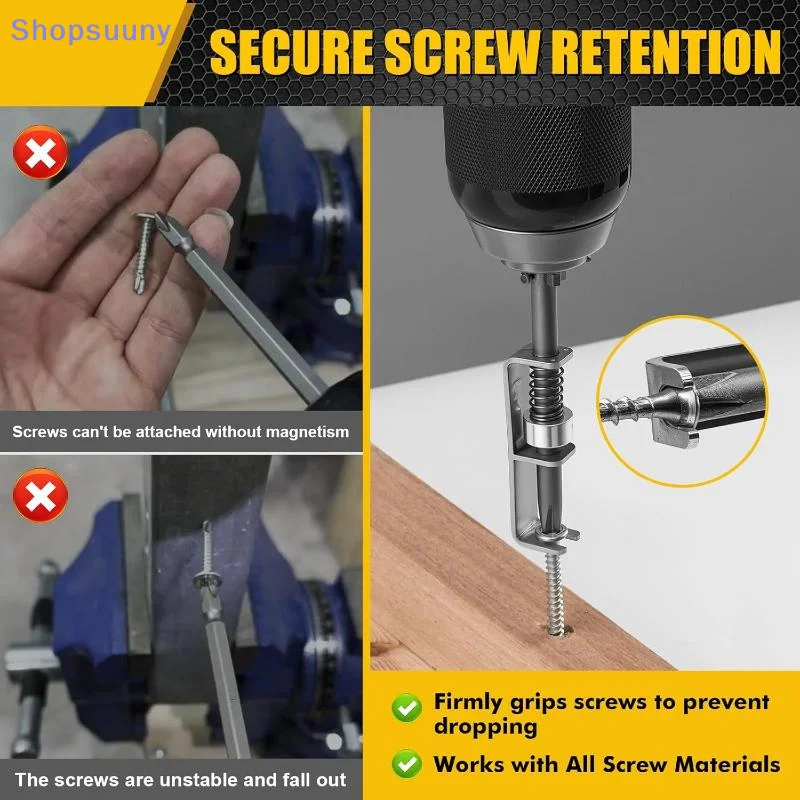[SU]Universal Anti-Drop Screwdriver Bit Spring-Loaded Screw Holder Bit Wear Resist Screw Retaining For Electricians Mechanics