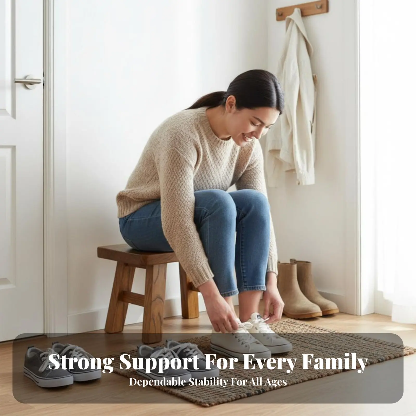 

Прямоугольный деревянный табурет в деревенском стиле с дизайнерской спинкой, универсальный, прочная конструкция для прихожей, гостиной, ванной комнаты