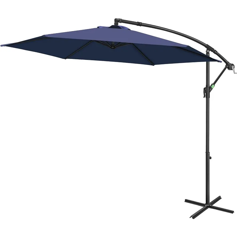 FRUITEAM 10FT Patio Umbrellas Offset Cantilever Umbrella, Large Shade Hanging Market Umbrella, Waterproof