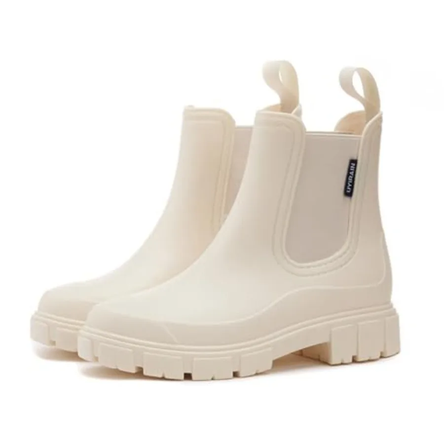 

Short Rain Boots Women Waterproof Ankle Rainboots Fashion Chelsea Boots Non-Slip Garden Shoes for Outdoor Work Booties