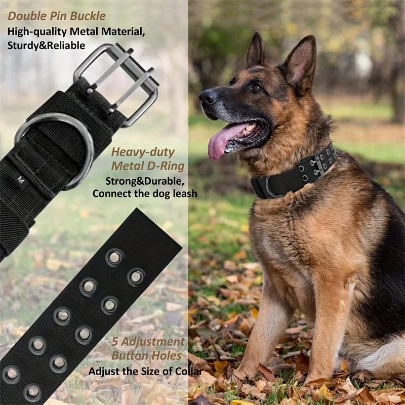 Comfort-Fit Heavy-Duty Nylon Dog Collar-Adjustable, Padded For Training & Walking, Perfect for Medium & Large Dogs