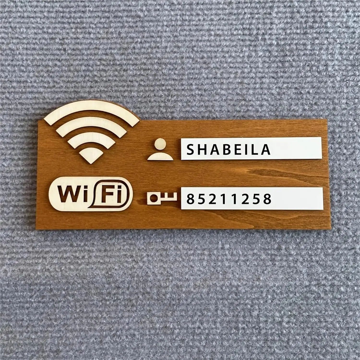 Rustic Wooden WiFi Password Sign, Vintage Wall-Mounted Wireless Network Indicator Plaque, Multi-Purpose Home Decor Accessory