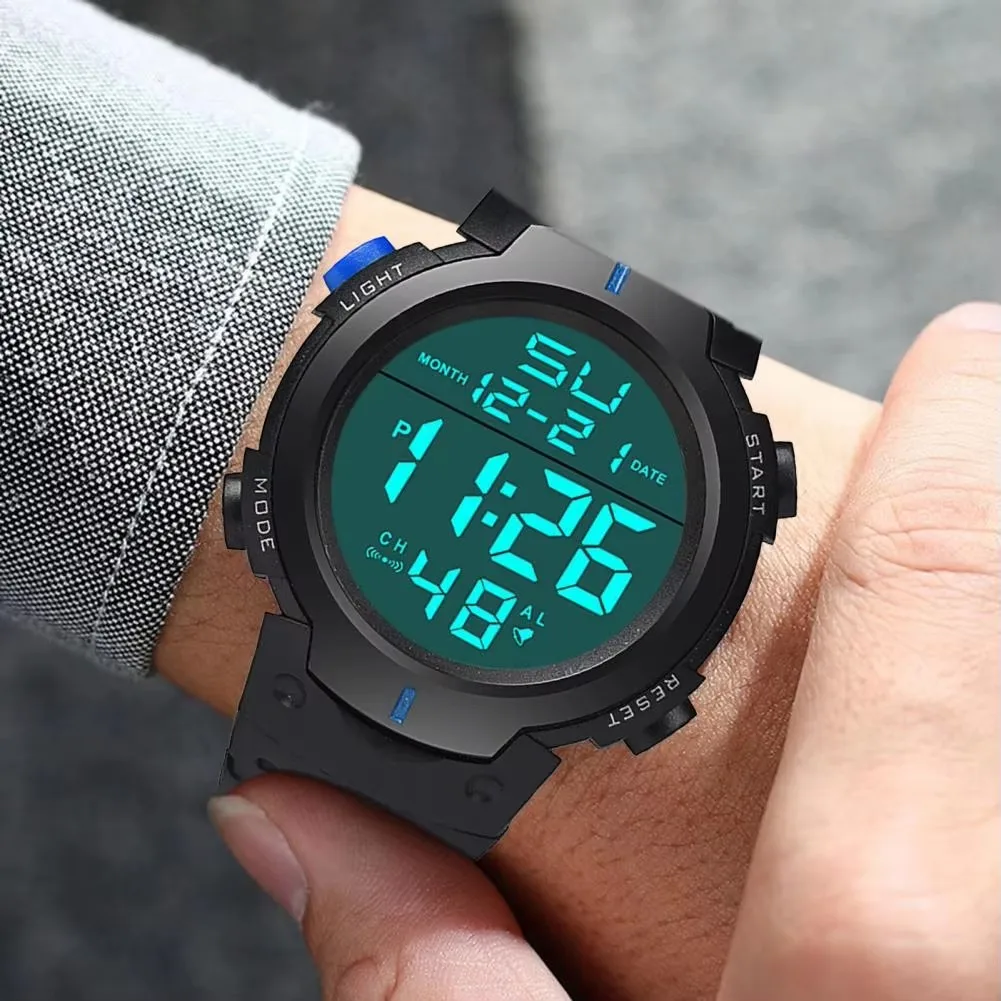 Men Sport LED Watches Top Brand Men Digital Clock Multi-Functional Rubber Man Fitnes Athlete Timekeeping Electronic Watch Reloj