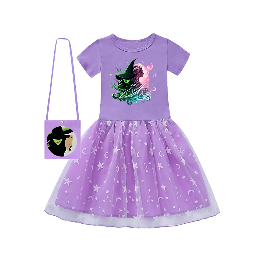 Wicked 2025 Girl Clothes for Small Girls Baby Girl Wedding Dress Accessories Birthday Dresses for Kids Girls Outdoor Clothing