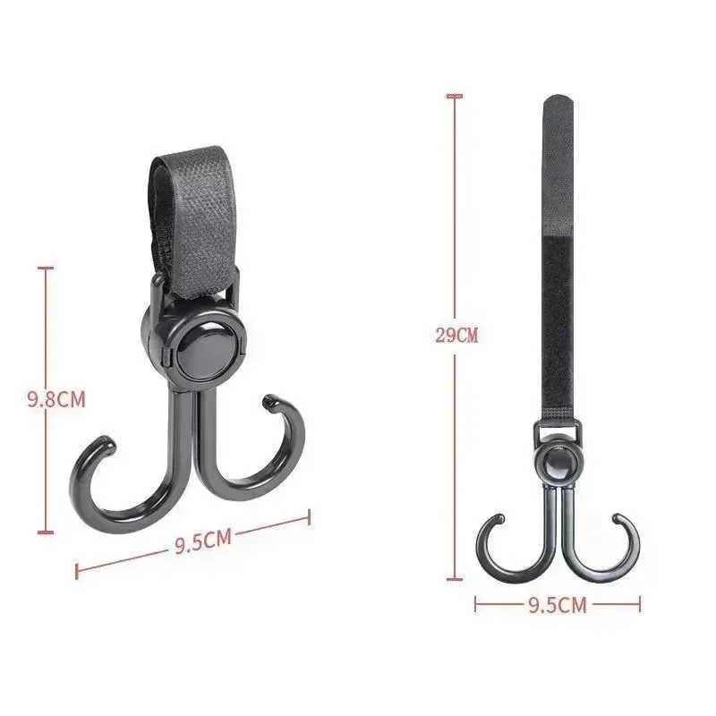 Universal Electric Bike Hook No Drill PU Leather Pram Hook Rotatable Cart Organizer for Helmet Grocery