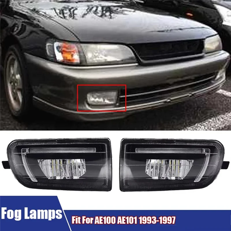

Новый передний бампер автомобиля, светодиодный противотуманный фонарь для Toyota Corolla AE100 AE101 1993-1999, противотуманная фара, сигнальная лампа в сборе