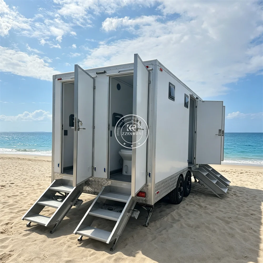 Luxury VIP Mobile Bathroom Wedding Party Portable Restroom Cabin Modern Toilet Trailer Portable Bathroom Trailer
