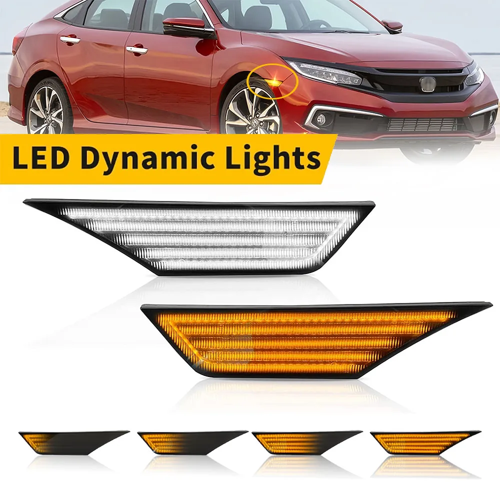 for Honda Civic 10th generation side fender turn signal lights. Adding mudguards to cars is fashionable and flowing, with dynami