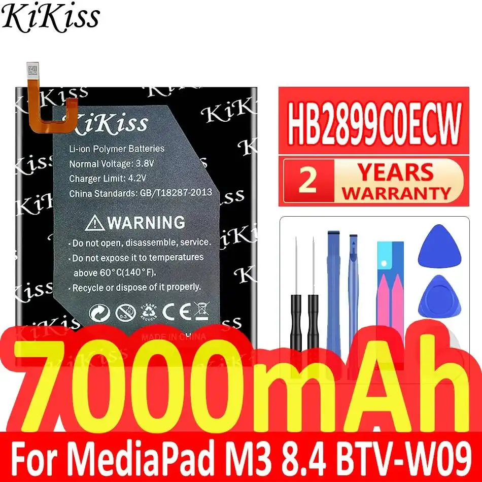 

7000mAh KiKiss High Quality Battery HB2899C0ECW For Huawei MediaPad M3 8.4" BTV-W09 BTV-DL09 SHT-AL09 SHT-W09