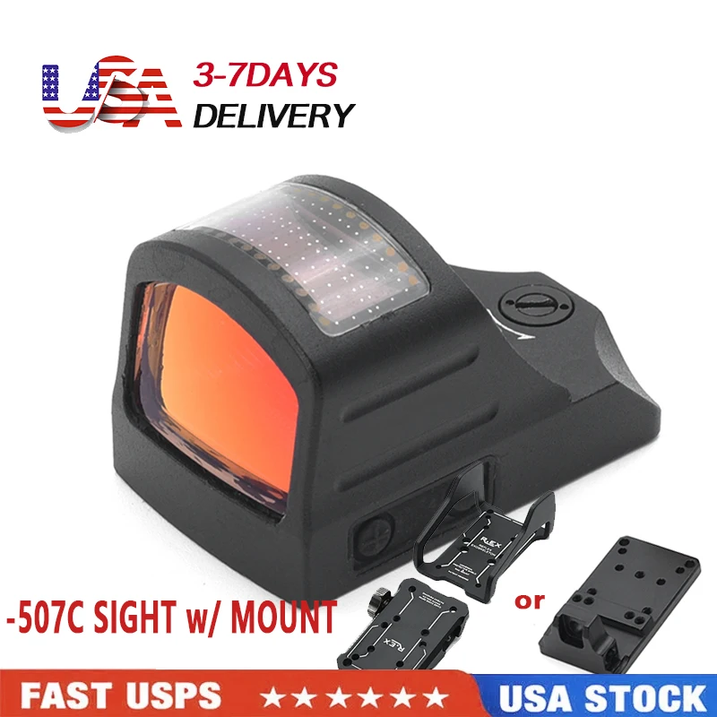 Tactical 507C Mini Red Dot Sight For Pistol Airsoft Rifle Scope With Mount For Glock & 20mm Rail