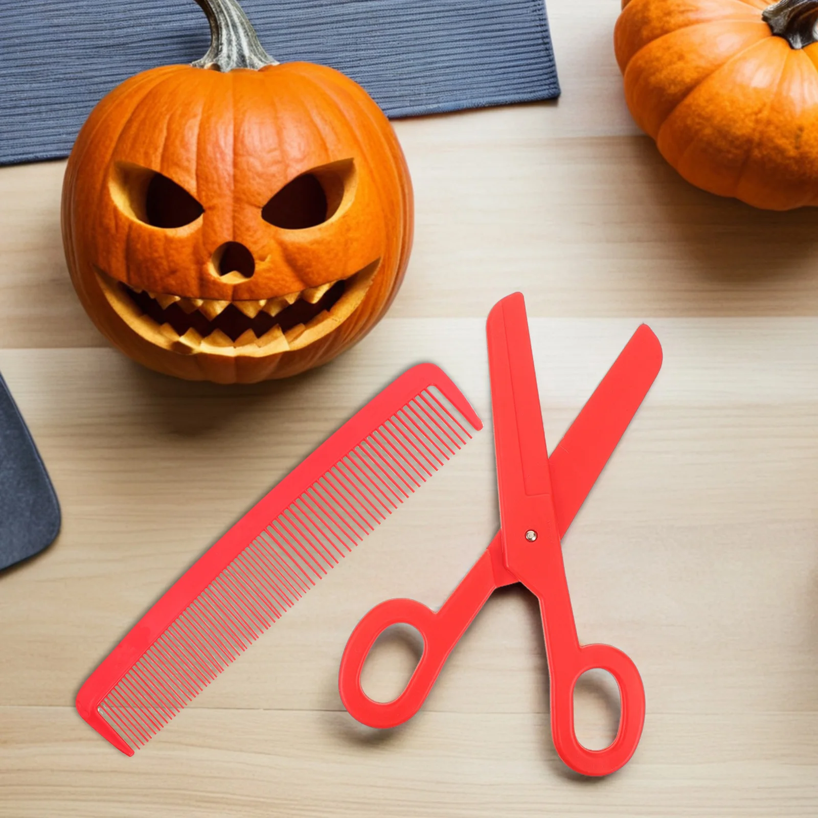 4 قطعة مقص مهرج جامبو من البلاستيك ومجموعة مشط عملاقة قابلة لإعادة الاستخدام دعائم حفلات الكرنفال لزينة السيرك والهالوين