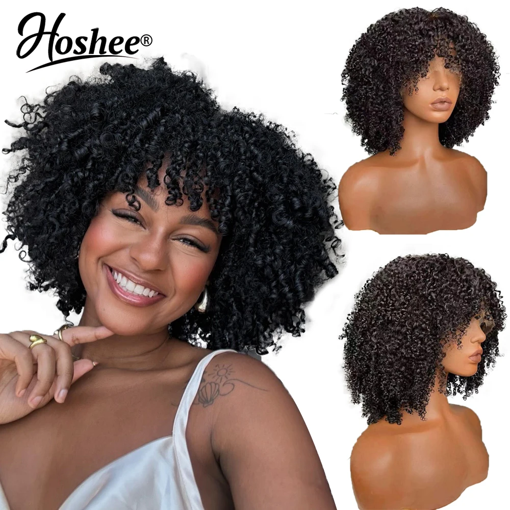 

Afro Curly 13x4 Lace Frontal Human Hair Wigs For Women 4x4 Lace Closure Wig Bleached Knots Burmese Curly Wig With 4C Edges 250%