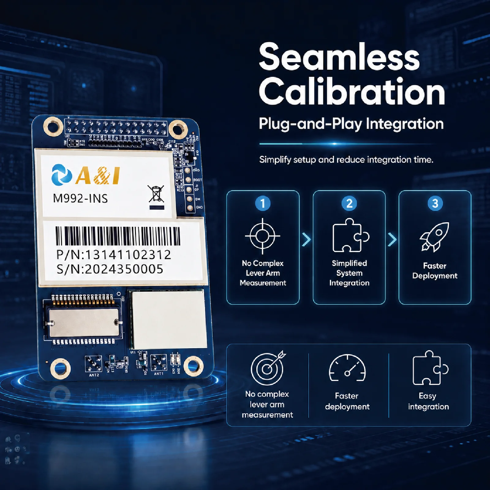 M992 INS GNSS board dual antenna tight coupled seamless calibration cm high precision positioning module rtk g