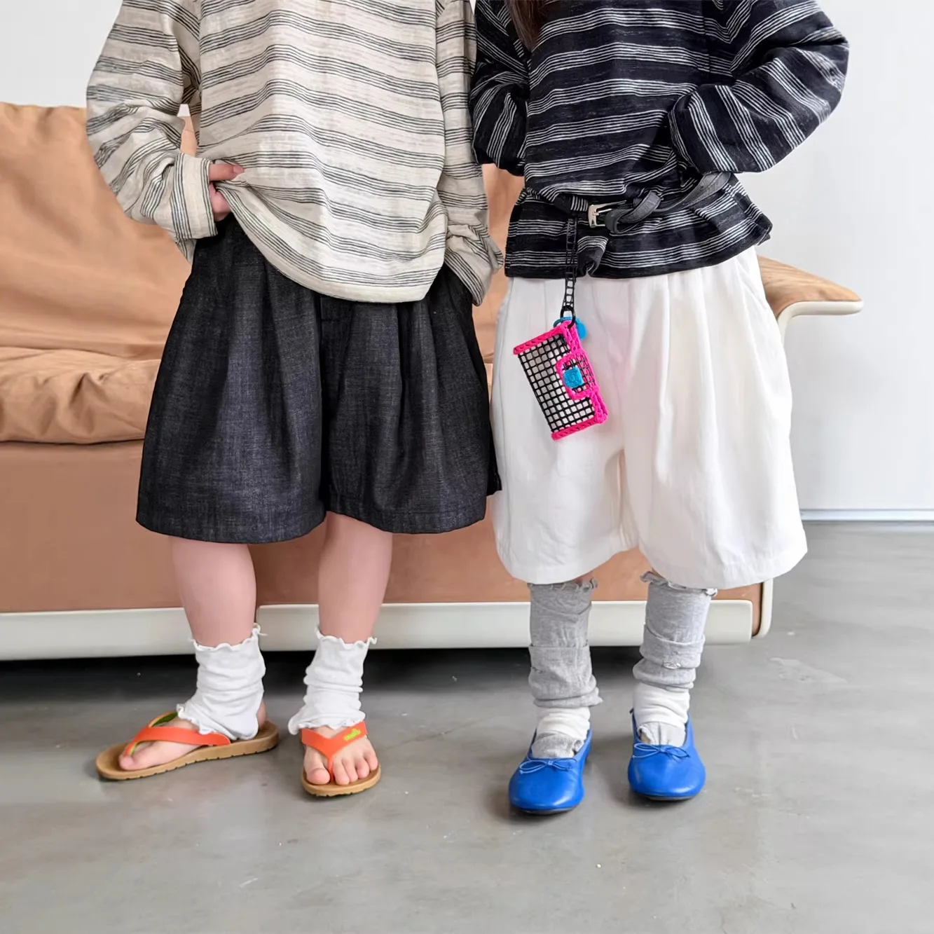 

Pants 2026 Spring and Summer New Childrens Clothing Korean Style Boys and Girls Fashionable Loose Comfortable Denim Shorts