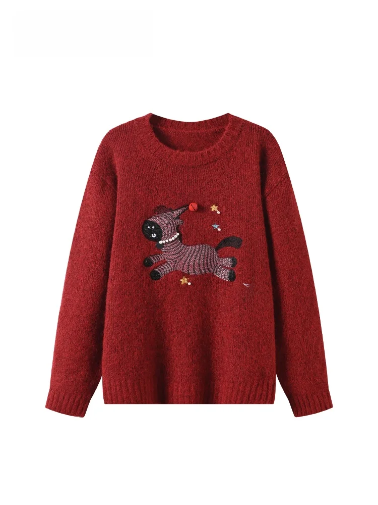 

CaraCLUB: Новая модная универсальная облегающая красная кофта с круглым вырезом и длинными рукавами для женщин больших размеров на зиму